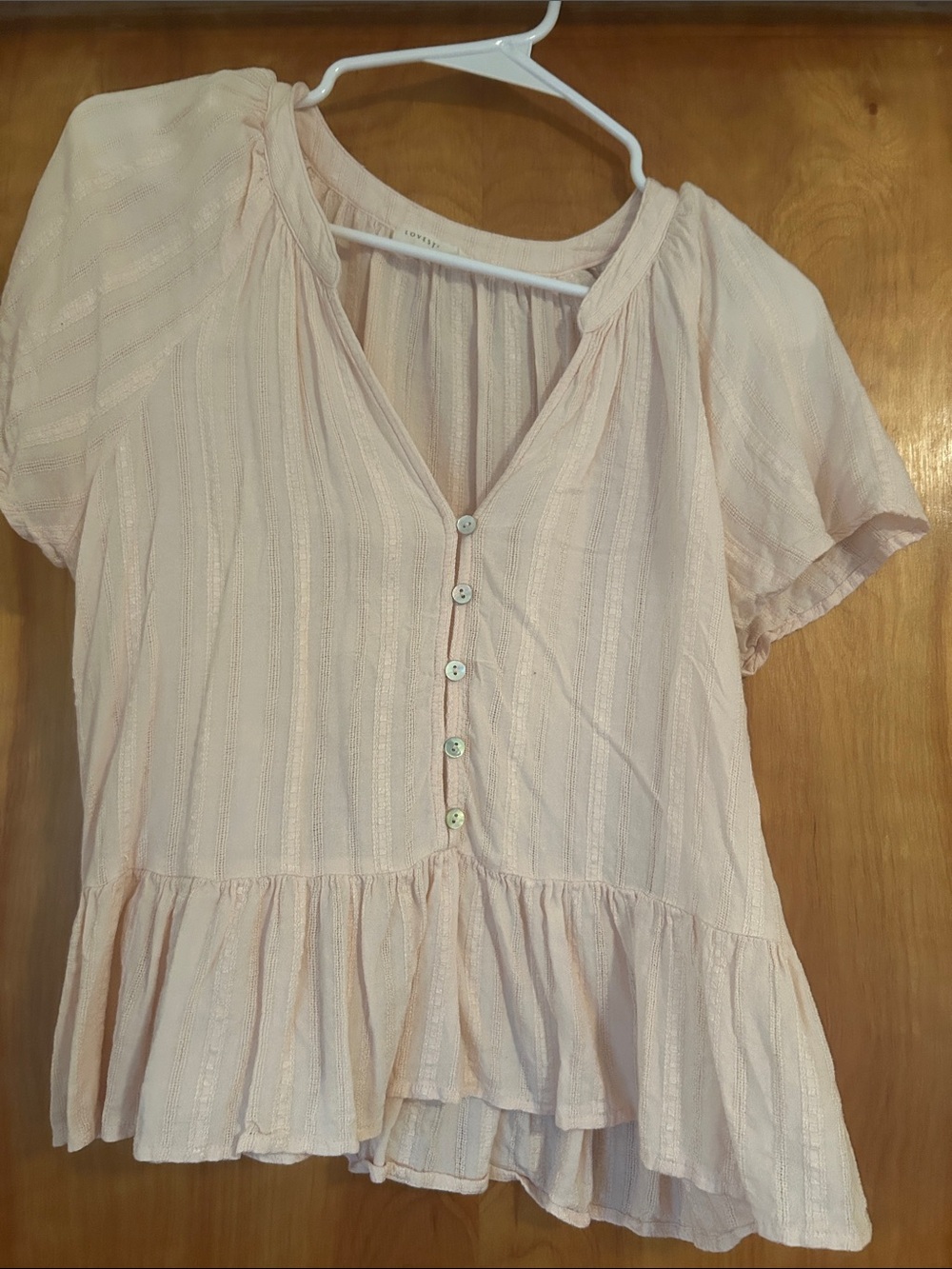 Button-Front Peplum Top